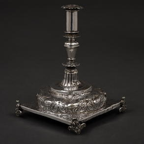 19th century silver candlestick