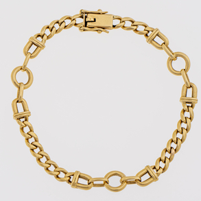 Link bracelet in 18kt yellow gold.