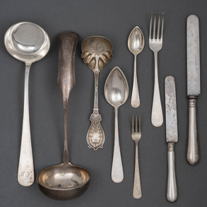 Incomplete cutlery in Spanish silver and punched. ca. 1893.
