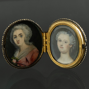 Set of two oil painted miniatures from the 19th century.