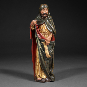 “Prophet” Sculpture in carved and polychrome wood. German work of the sixteenth century.