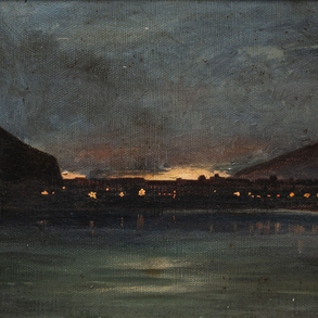 ‘Night view of San Sebastian beach’.