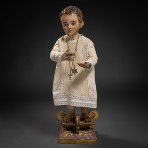 “Niño Jesús” Sculpture in carved and polychrome wood of the XVIII century.