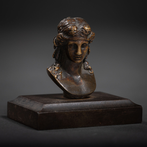 “Bust of Ariadne” 19th century bronze bust.