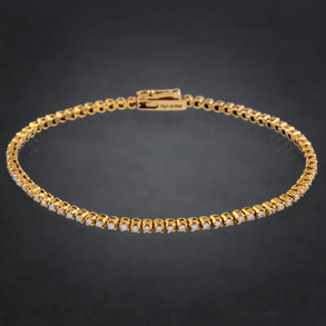 Pulsera Riviere en oro amarillo de 18 kt con diamantes talla brillante.