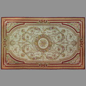 Alfombra de lana francesa estilo Aubusson del siglo XX.
