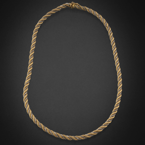 Gargantilla sogueada en oro amarillo y oro blanco de 18 kt