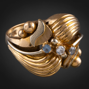 Sortija en oro amarillo de 18 kt