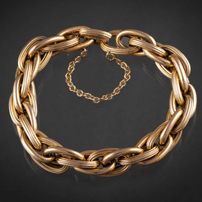 Bonita pulsera de eslabones en oro amarillo de 18kt.