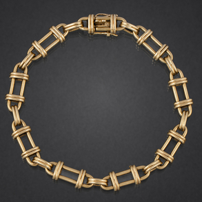Bonita pulsera de eslabones en oro amarillo de 18 kt.