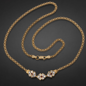 Gargantilla en oro amarillo de 18 kt con circonitas.