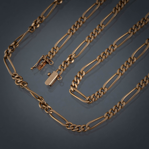 Cadena de eslabones rectangulares en oro amarillo de 18kt
