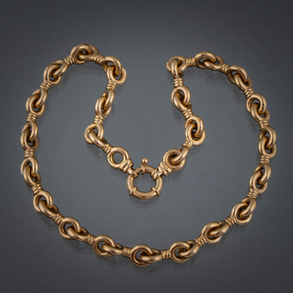 Gargantilla de eslabones en forma de nudo marino en oro amarillo de 18 kt.